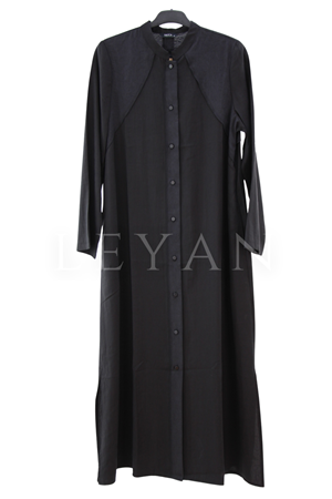 Micca Yakma Desenli Ferace-LYN04649 Siyah