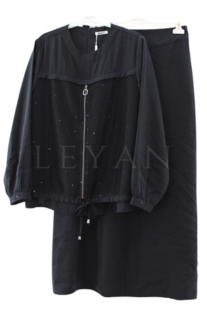 Defrina File Detaylı Takım- LYN04654 Siyah