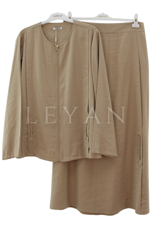 Defrina Fermuarlı Takım- LYN04549 Bej