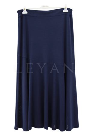 Defrina Volanlı Melanjlı Etek- LYN04656 Lacivert