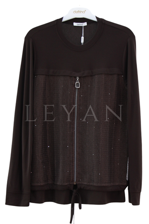 Defrina File Fermuarlı Bluz-LYN04659 Kahve