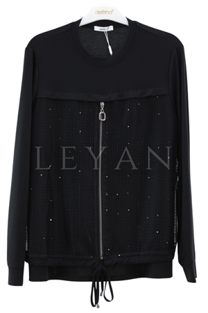 Defrina File Fermuarlı Bluz-LYN04659 Siyah