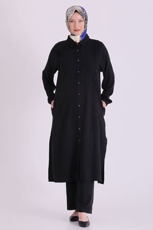 Behrem Güpür Detaylı Takım-LYN04663 Siyah