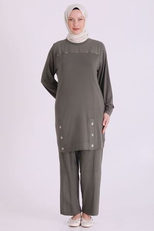 Behrem Çıtçıt Detaylı Takım-LYN04676 Yeşil