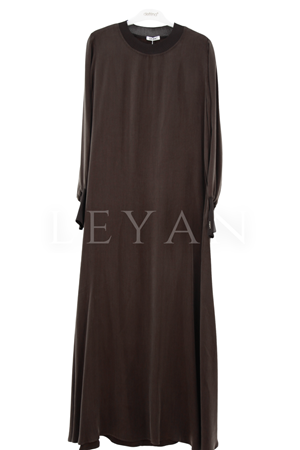 Defrina Basic Qupra Elbise-LYN04681 Kahve