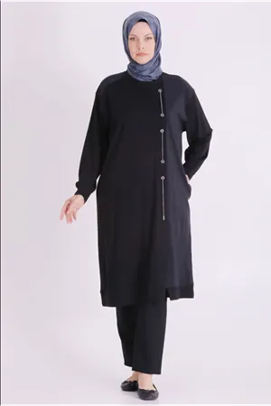 Behrem İpli Tunik-LYN04687 Siyah