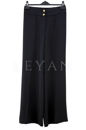 Sentez Arkası Lastikli Pantolon-LYN04694 Siyah