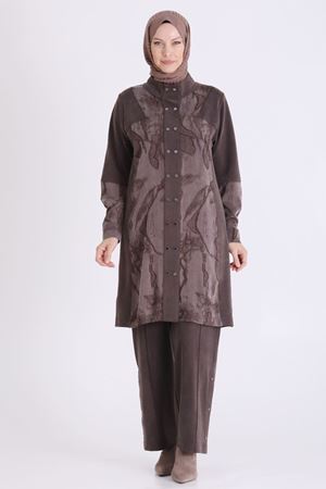 Behrem Qupra Detaylı Takım-LYN04701 Kahve