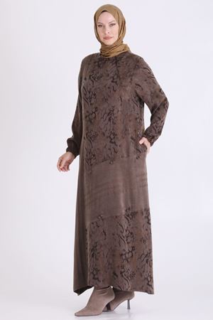 Qupra Elbise-LYN04708 Kahve