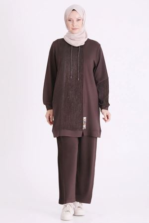Behrem Pantolonlu Takım-LYN04724 Kahve