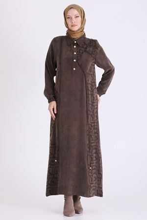 BehremTensel Elbise-LYN04737 Kahve