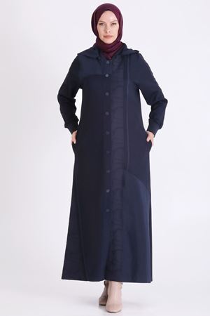 Behrem Brokar Detaylı Ferace-LYN04750 Lacivert
