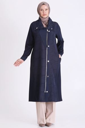 Behrem Brokar Detaylı Kap-LYN04748 Lacivert