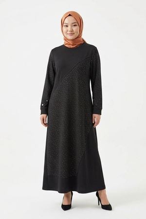 Defrina Simli Elbise-LYN04769 Siyah