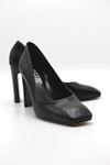 CSM1011 Aleyna Topuklu Ayakkabı Kroko Siyah