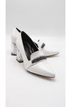 CSM1013 Almira Topuklu Ayakkabı K.Rugan Beyaz