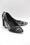 CSM1022 Almina Topuklu Ayakkabı Desenli Siyah