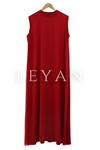 LYN01404  Önü Şifon Kolsuz İçlik Elbise Kırmızı