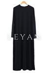 LYN01484 Kollu Penye Elbise Siyah