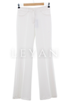 LYN01454 İspanyol Paça Pantolon Beyaz