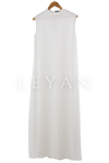 Önü Şifon Detaylı İçlik Elbise- LYN01560 Ekru