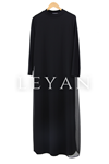 LYN01385 Şifon İçlik Elbise Siyah