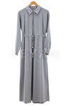 İki İplik Penye Elbise- LYN01794 Gri