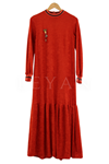 Ribanalı Şönil Elbise- LYN02052 Oranj