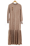 Ribanalı Şönil Elbise- LYN02052 Somon