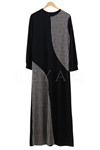 Örme Kumaş Desenli Elbise- LYN02169 Kazayağı