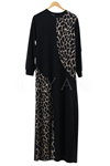 Örme Kumaş Desenli Elbise- LYN02169 Mermer