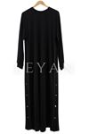 Çıtçıt Detaylı Elbise-LYN02355 Siyah