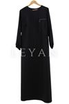 Cebi Fermuarlı Elbise-LYN02414 Siyah