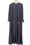 Volanlı Simli Elbise-LYN02463 Antrasit