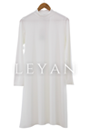 Önü Şifon Detaylı Penye Uzun Kollu İçlik- LYN01369  Ekru