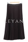 Beli Lastikli Piliseli  Krep Etek- LYN01270   Acı Kahve