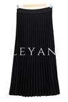 Beli Lastikli Piliseli  Krep Etek- LYN01270   Siyah