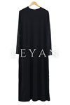 Kollu Penye Elbise- LYN01484  Siyah