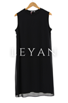 Şifon Detaylı Kolsuz İçlik- LYN01466 Siyah