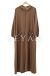 LYN01459 Zincir Detaylı Ferace Kahve
