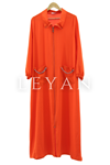 LYN01459 Zincir Detaylı Ferace Oranj