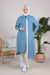 Behrem Büyük Beden Vual Kap- LYN01061 Soft Mavi