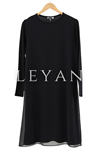 Kollu Şifon İçlik- LYN01487  Siyah