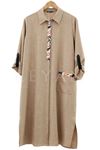 Femina Keten Taş Detaylı Gömlek- LYN02446 Vizon