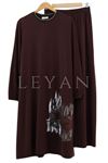 Taş Detaylı Penye Takım-LYN02511 Kahve