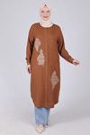 Behrem Nakışlı Keten Kap- LYN02631 Kahve