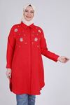 Taş İşlemeli Tunik-LYN02396 Mercan