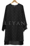 Dule Desenli Şifon Tunik- LYN02490 Siyah