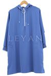 Kapüşonlu Ribanalı Tunik-LYN02591 İndigo
