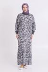 Behrem Desenli Elbise- LYN03353 Füme